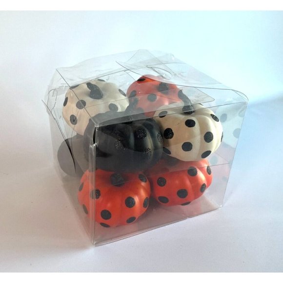 8 Halloween Thanksgiving Glitter PolkaDot Mini Foam Pumpkin Tabletop Target 2016 - Picture 8 of 8